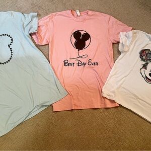 Graphic T-Shirts Set in Pink, Blue, and White